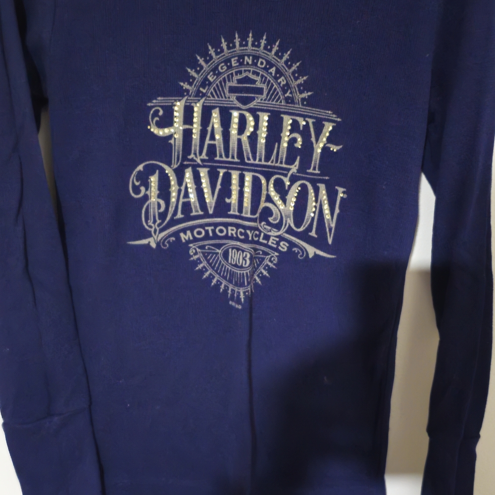 Harley-Davidson Dark Blue Long Sleeve with Silver Logo